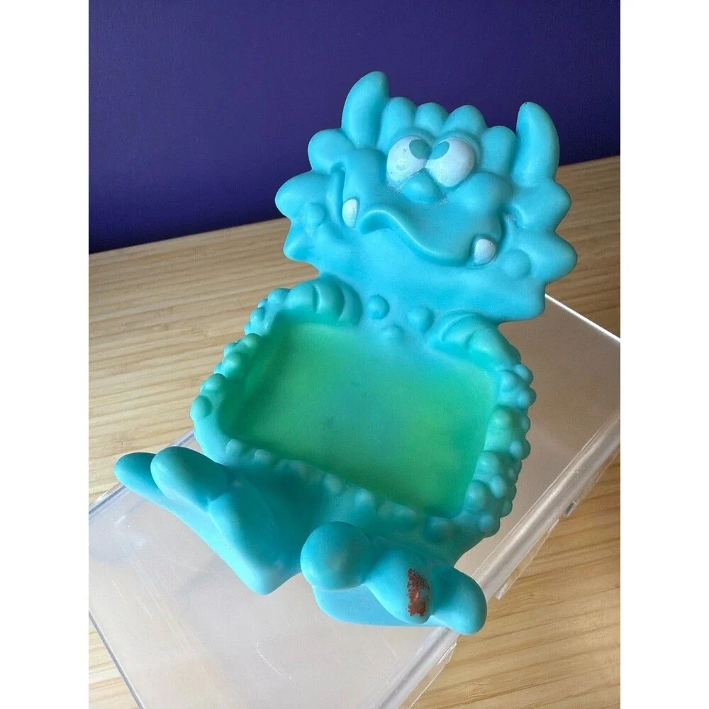 Vintage Avon Monster Soap Dish Holder Blue Rubber Creature 1980s Kids‎